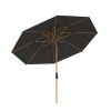 Baser Supreme Parasol m. Håndsving 3 m, Antracit & Trælook 