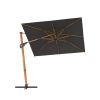 Baser Supreme Hængeparasol 250x250 cm, Antracit & Trælook