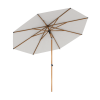 Baser Supreme Push Parasol 3 m, Knækket hvid & Trælook