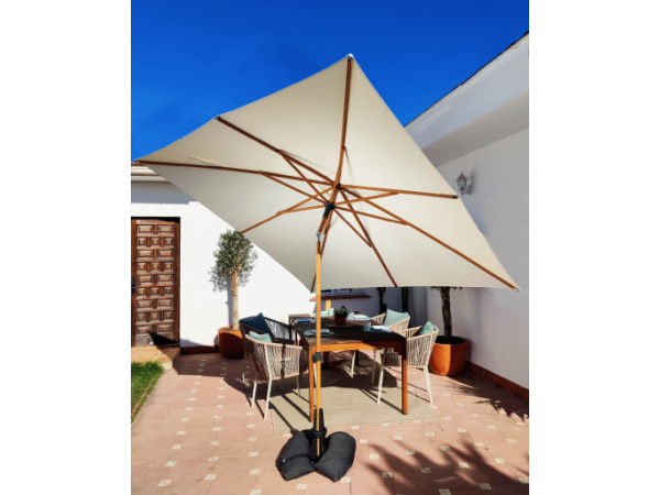 Supreme Push Parasol INKL. Parasolfod med fyldbare sandsække